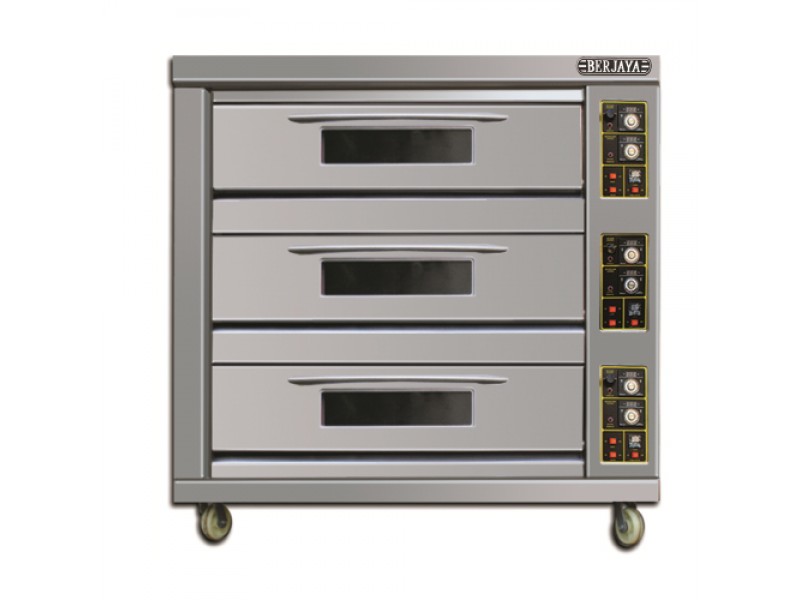 Berjaya - Gas Baking Oven 3 Deck 6 Pans - Bjy-G180-3Bd